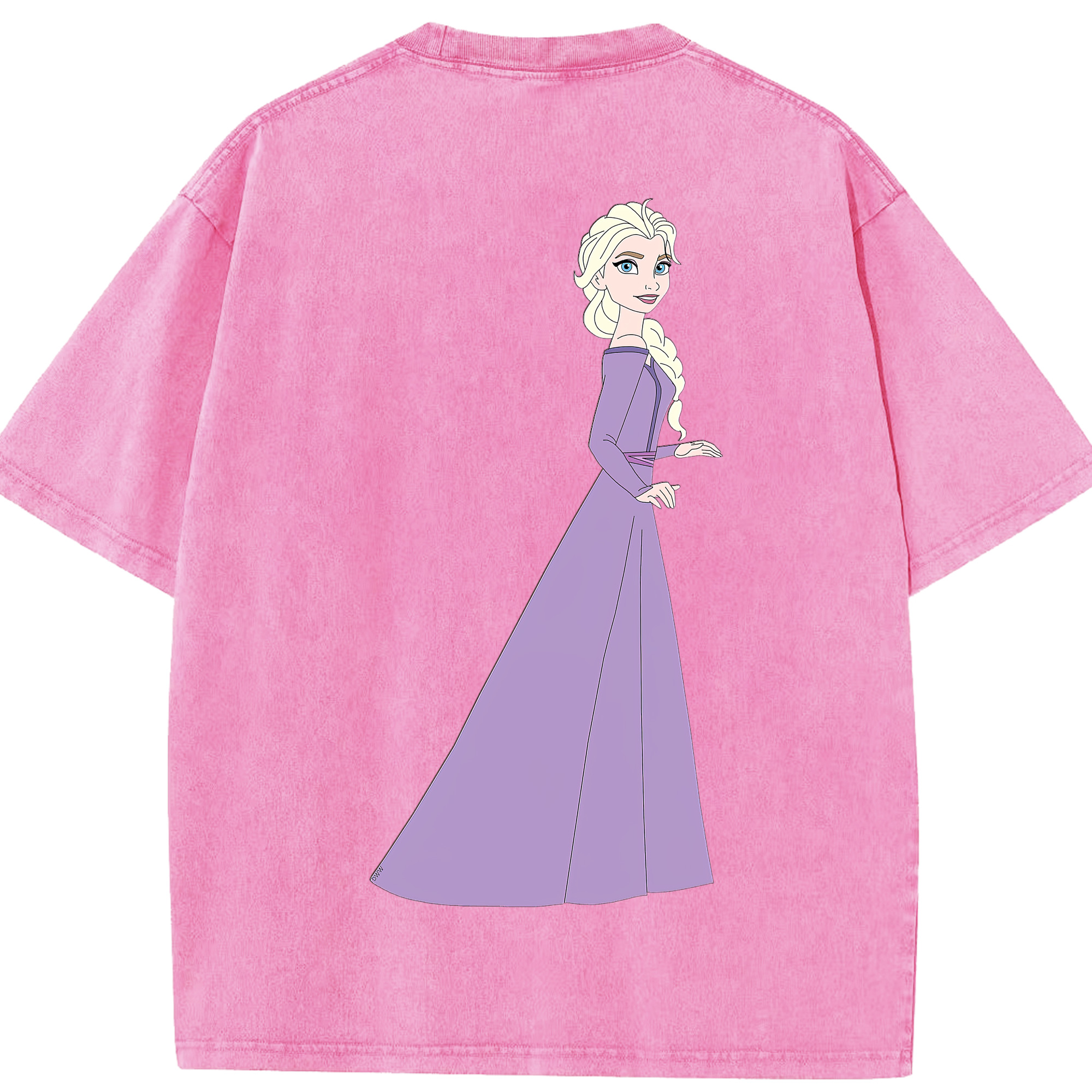 （画像用） アナと雪の女王 アンナ エルサ Frozen Anna Elsa 綿100% ヴィンテージ風 半袖Tシャツ（背面プリント）